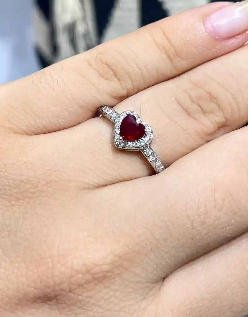 ✨ Anillo Corazón En Rodio Ajustable ✨💍