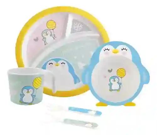 Set De Alimentacion De Niño De Fibra De Bamboo