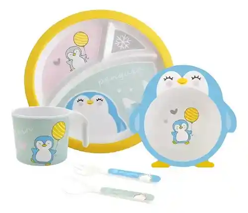 Set De Alimentacion De Niño De Fibra De Bamboo