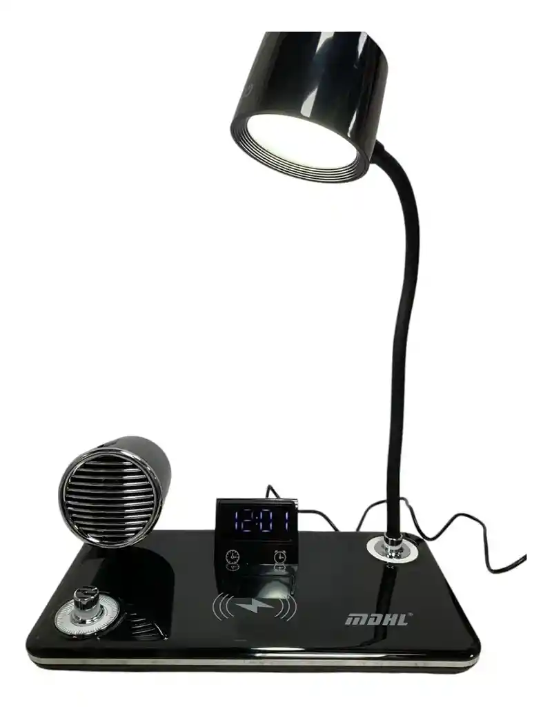 Lámpara De Mesa 3 En 1 Con Carga Inalámbrica Y Bluetooth