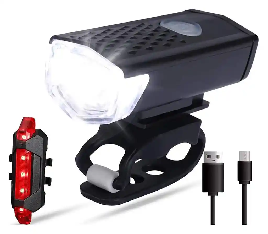 Luz Delantera Y Trasera Bicicleta Recargable Luces Led