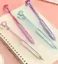 Boligrafo Esfero Retractil Tinta Negra Diseño De Cristales