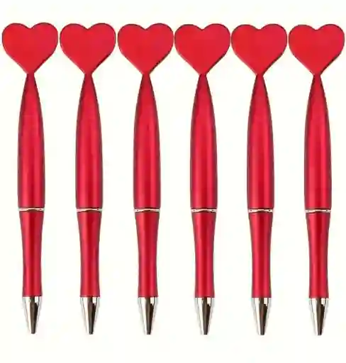 Boligrafo Esfero Retractil Tinta Negra Diseño De Corazon
