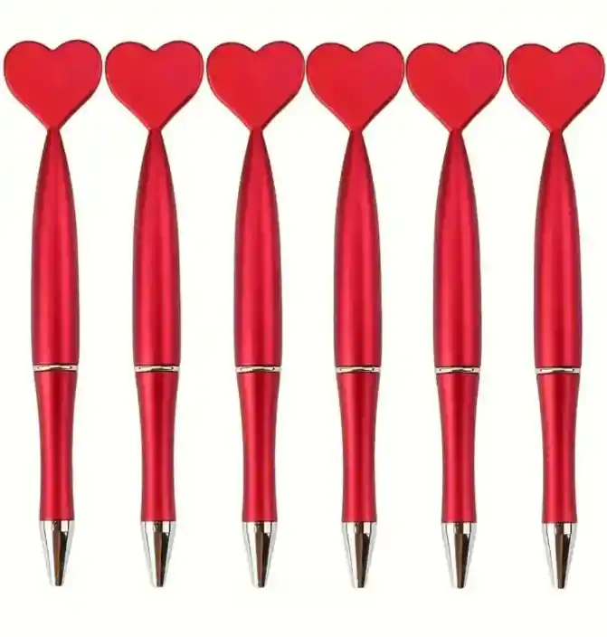 Boligrafo Esfero Retractil Tinta Negra Diseño De Corazon
