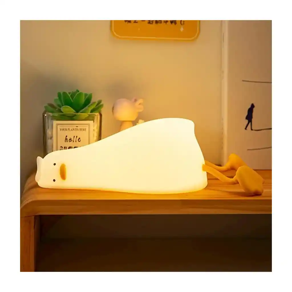 Lampara Silicona Pato Dormitorio 7 Colores Luz Nocturna Led