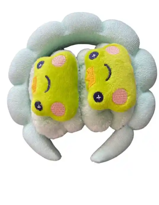 Juego De Diadema Y Muñequera Para Lavado De Cara De Spa, Diadema Para El Cuidado De La Piel De Maquillaje Diseño De Rana