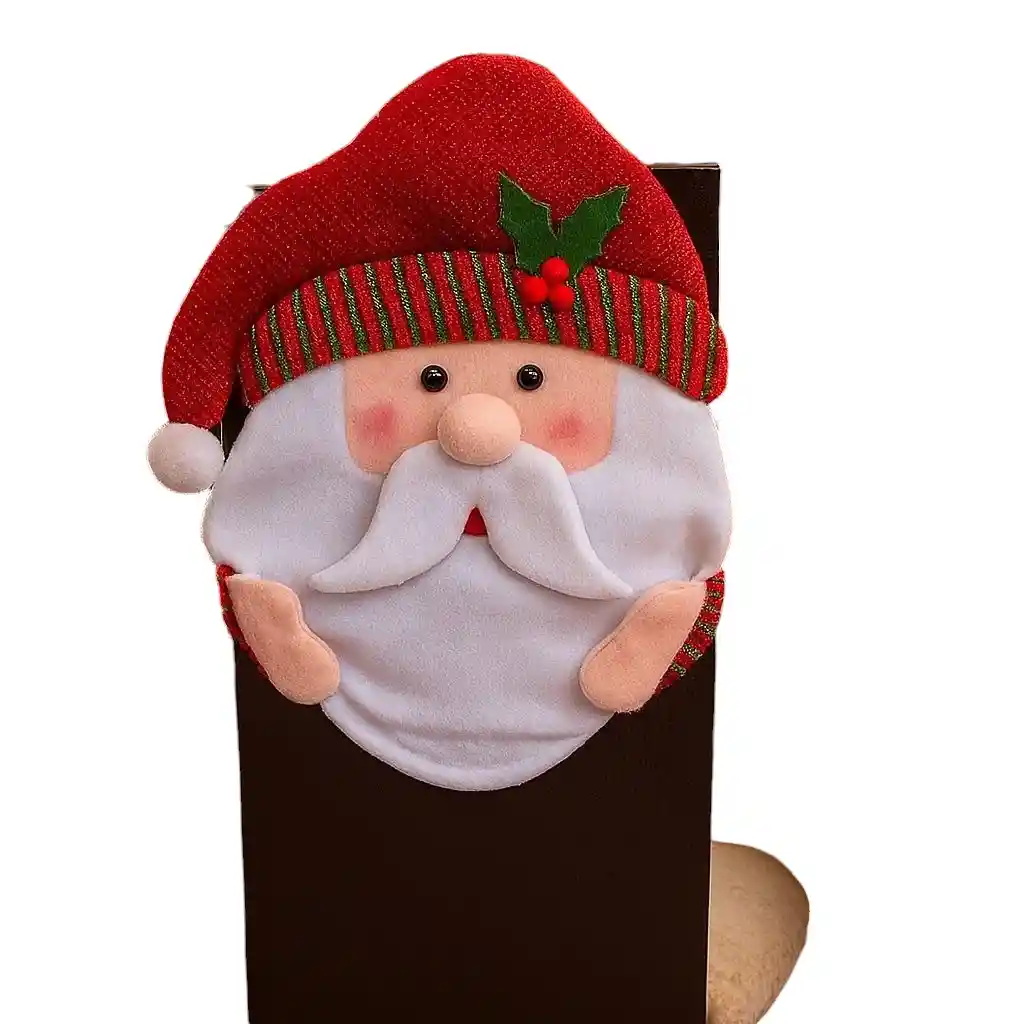 Espaldar De Silla Diseño Navideño Papá Noel Brillante