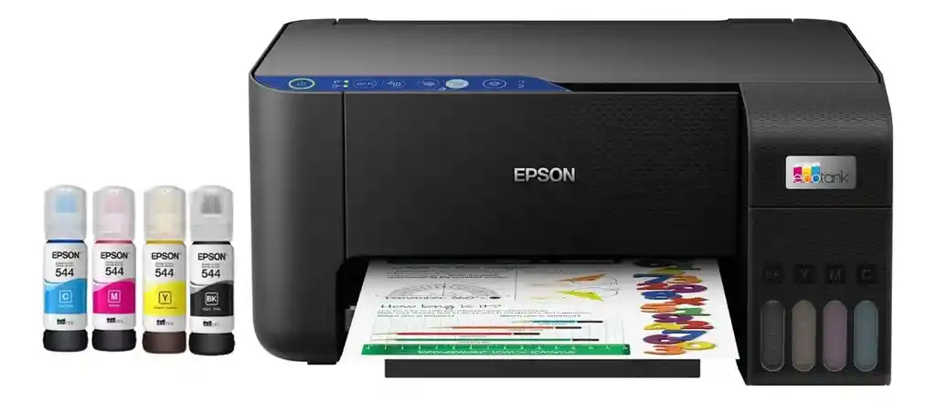 Impresora Multifunción A Color Epson Ecotank L3251 Con Wifi Negro