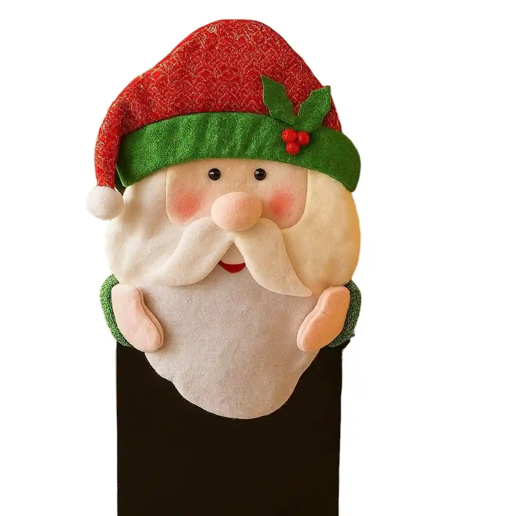 Espaldar De Silla Diseño Navideño Papá Noel Satinado