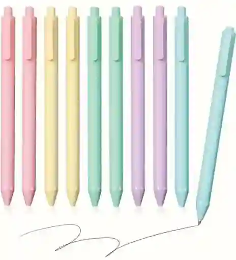 Boligrafo Esfero Retractil Tinta Negra Colores Pastel