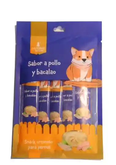Snack Para Perro Cremoso X5 Pollo Y Bacalao