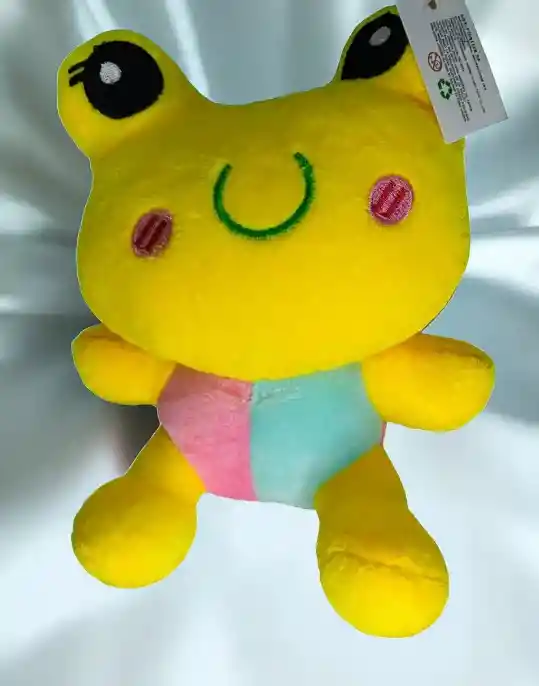 Juguete Muñeco Peluche Diseño Rana Amarilla Para Niño Hombre O Mujer 18 Cm Aprox