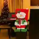 Espaldar Grande De Silla Diseño Navideño Hombre De Nieve Satinado