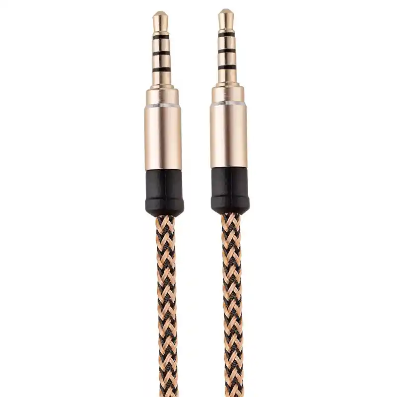 Cable Auxiliar Trenzado Plug De 1.5m Jack 3.5 Mm A 3.5 Mm