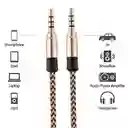 Cable Auxiliar Trenzado Plug De 1.5m Jack 3.5 Mm A 3.5 Mm