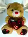 Juguete Muñeco Peluche Diseño Oso Con Corazon Para Niño Hombre O Mujer 20 Cm Aprox