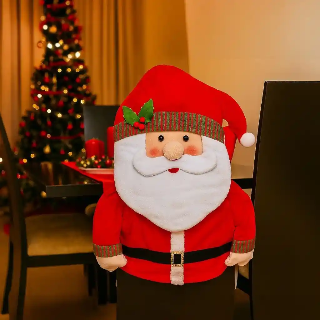 Espaldar Grande De Silla Diseño Navideño Papá Noel
