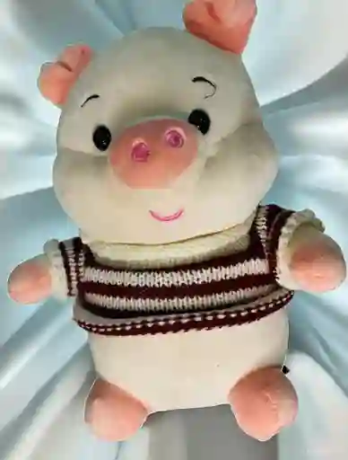 Juguete Muñeco Peluche Diseño Cerdito Marrano Para Niño Hombre O Mujer 22 Cm Aprox