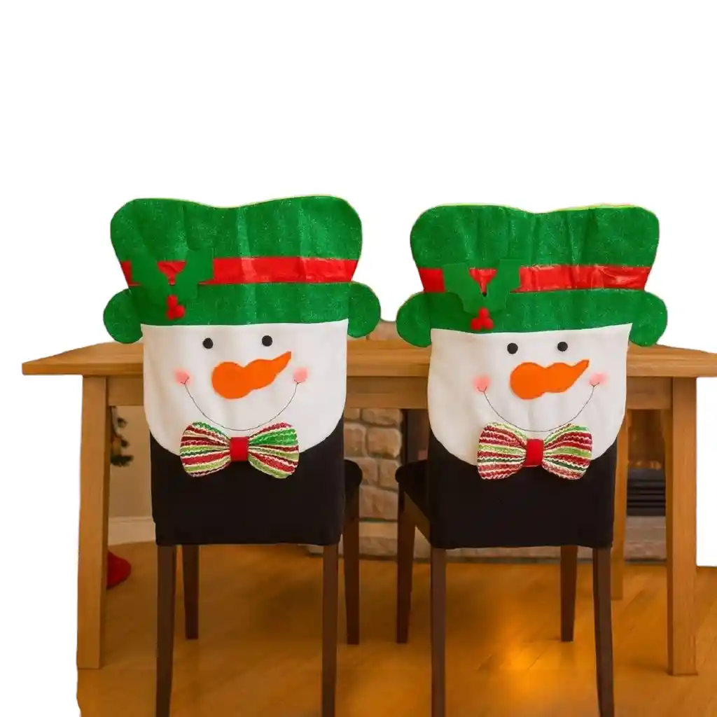 Setx2 Espaldar De Silla Diseño Navideño Hombre De Nieve