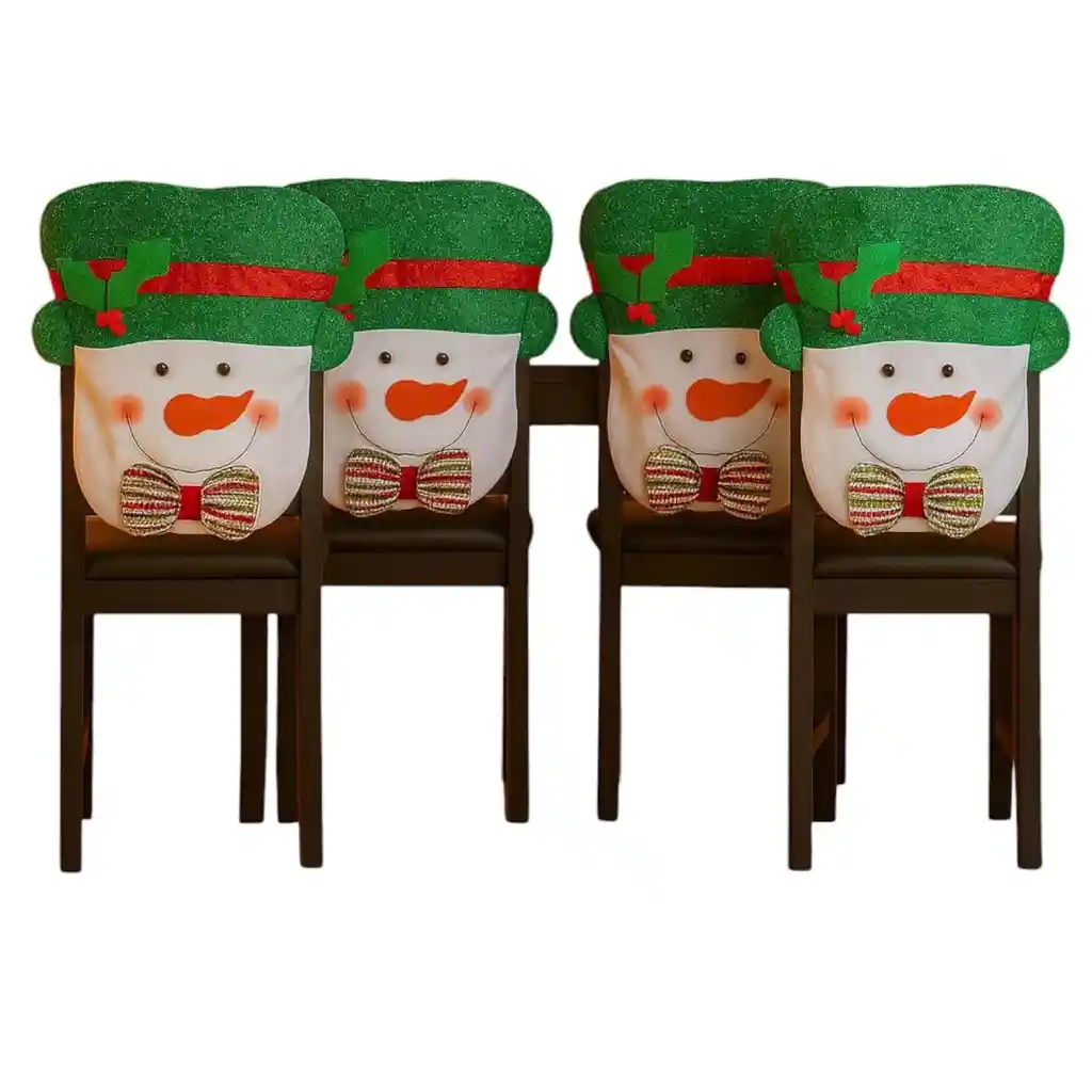 Setx4 Espaldar De Silla Diseño Navideño Hombre De Nieve