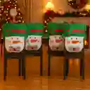 Setx4 Espaldar De Silla Diseño Navideño Hombre De Nieve