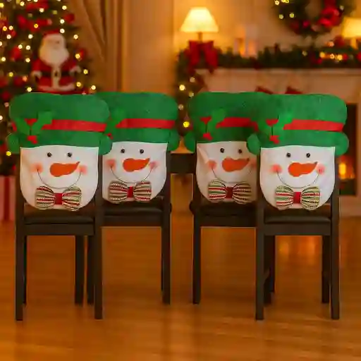 Setx4 Espaldar De Silla Diseño Navideño Hombre De Nieve