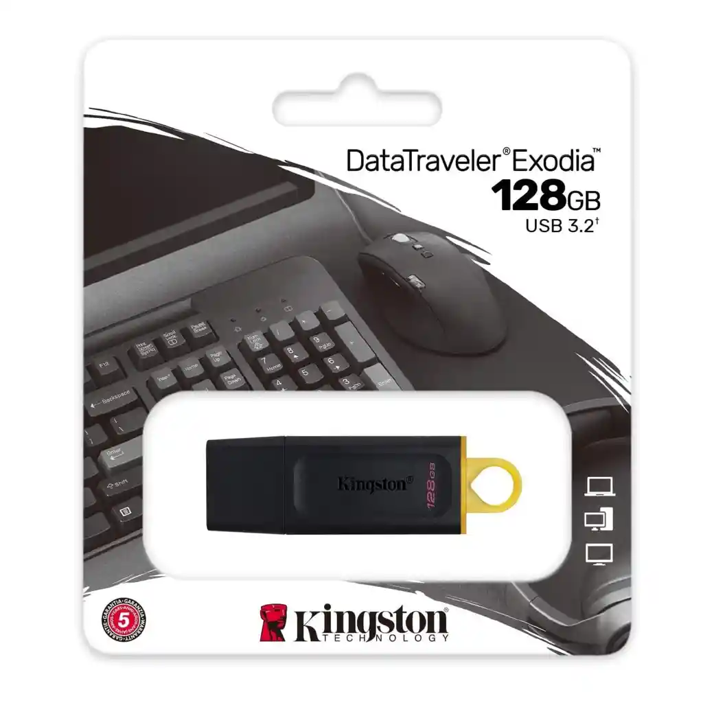Memoria Usb Kingston Data Traveler Exodia 128gb 3.2 Negro