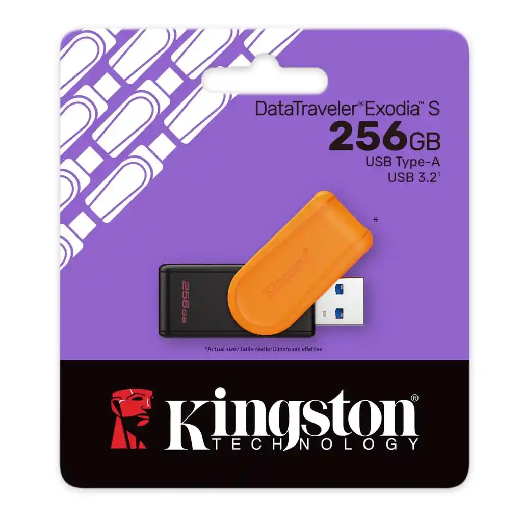Memoria Usb Kingston Data Traveler Exodia S 256gb 3.2 Negra