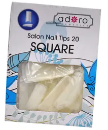 Uñas Postizas Blancas Square X20 - Adoro