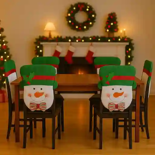 Setx6 Espaldar De Silla Diseño Navideño Hombre De Nieve