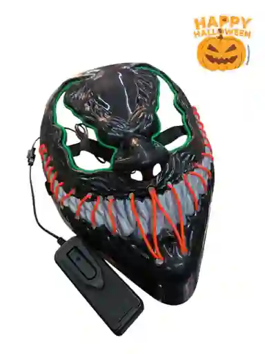 🎭 Máscara Led Terrorífica Con Luces Neón – Ideal Para Halloween O Fiestas 💀