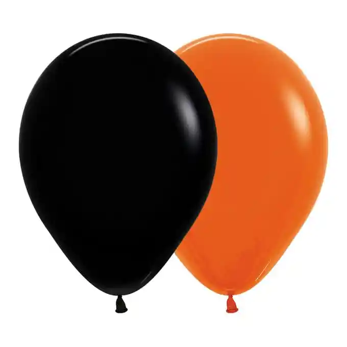 Globo Surtido Halloween Negro Y Naranja Fashion R12 (bolsa X 50 Unidades)