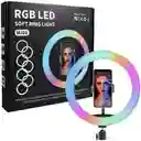 Aro De Luz Led Rgb 26cm + Trípode + Base Celular Y Mando