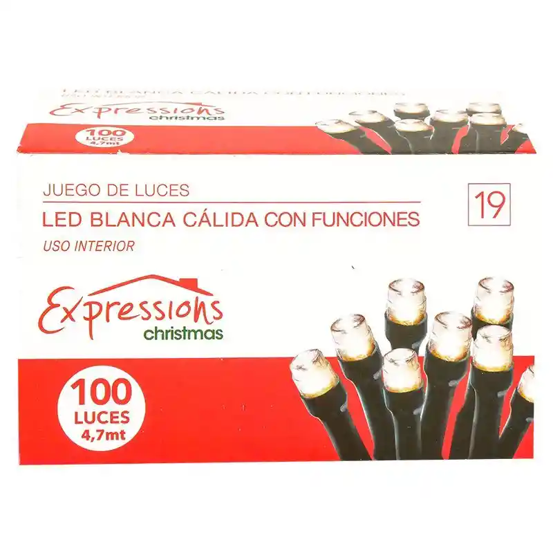 Luces De Navidad X100 Led Expressions Luces En Forma De Arroz Blanco