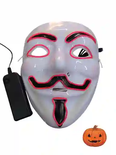 🎭 Máscara Led Tipo Anonymous – Con Luces Neón Y Control De Encendido 💡
