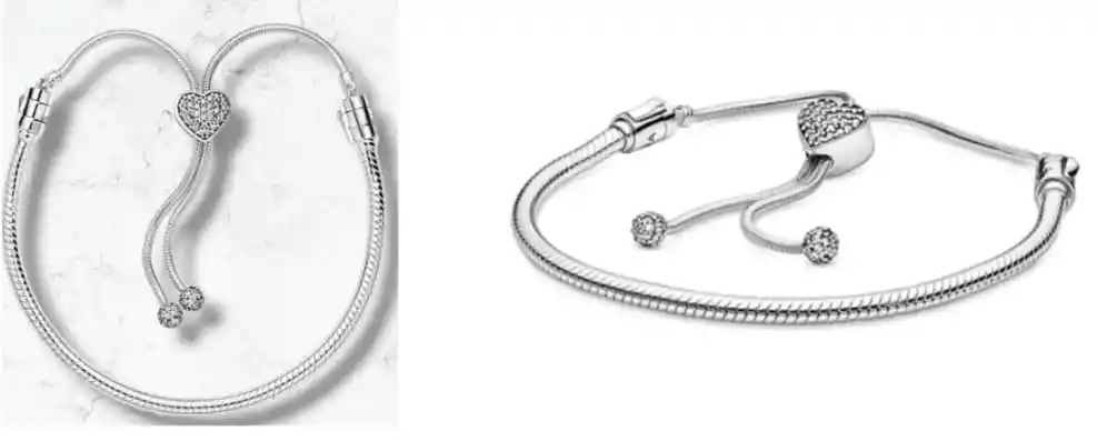 Pulsera Pandora Moments Broche Deslizante Corazón Circonitas Pave Original