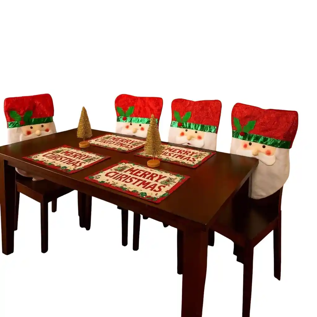 Setx4 Espaldar De Silla Diseño Navideño Papá Noel