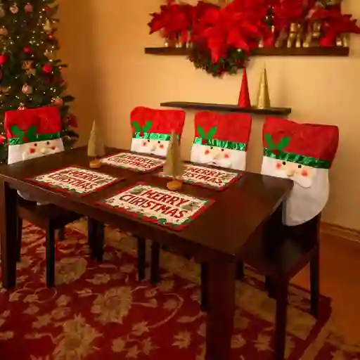 Setx4 Espaldar De Silla Diseño Navideño Papá Noel