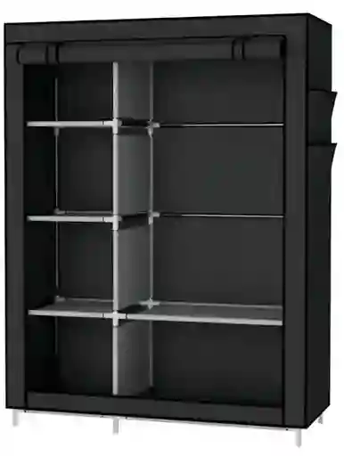 Closet Armario Doble Desarmable Con Forro 3 Espacios Negro