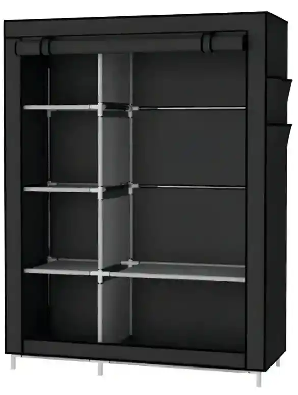 Closet Armario Doble Desarmable Con Forro 3 Espacios Negro