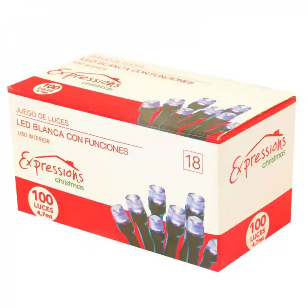 Luces De Navidad X100 Arroz Ledk-100l Led Blanco Con Funciones