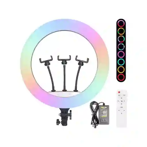 Aro De Luz Led 45cm Mj45 + Trípode + 3 Bases Celular + Control