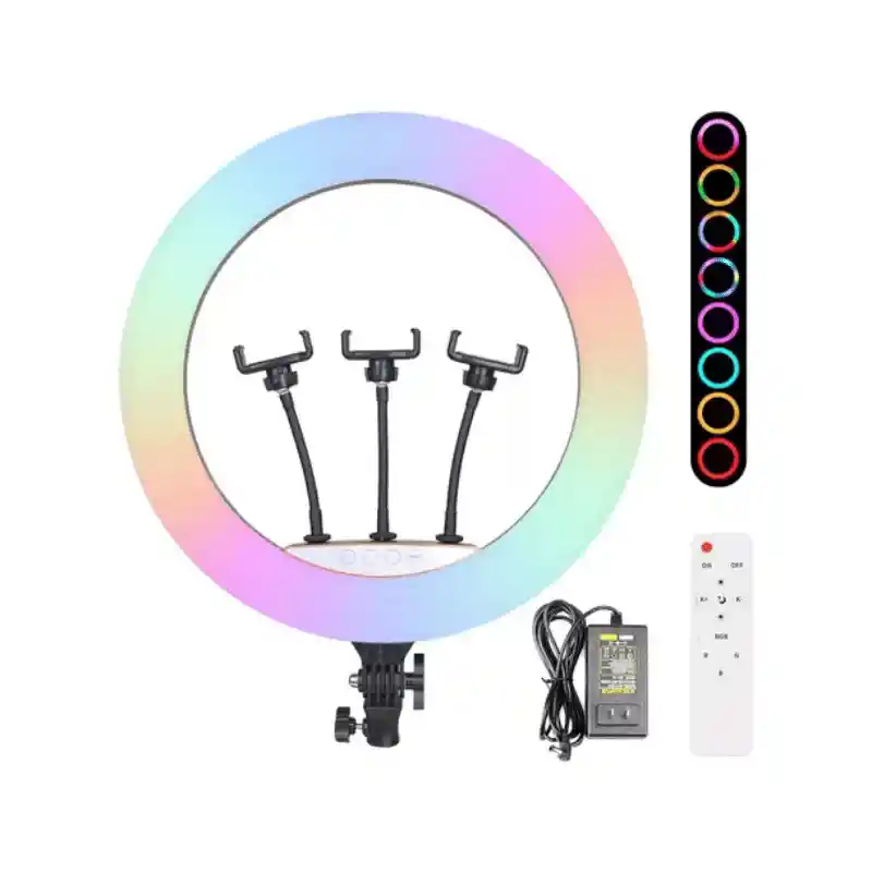 Aro De Luz Led 45cm Mj45 + Trípode + 3 Bases Celular + Control