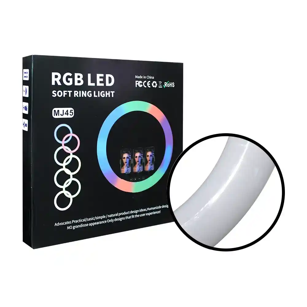 Aro De Luz Led 45cm Mj45 + Trípode + 3 Bases Celular + Control
