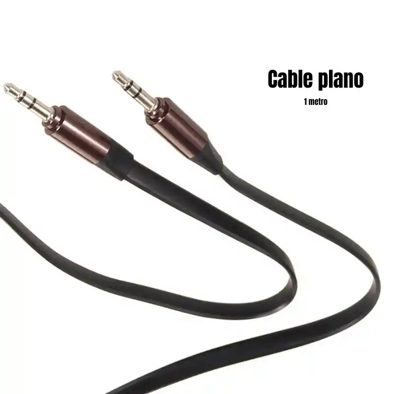 Cable Auxiliar Plano 1 Metro – Jack 3.5 Mm A 3.5 Mm