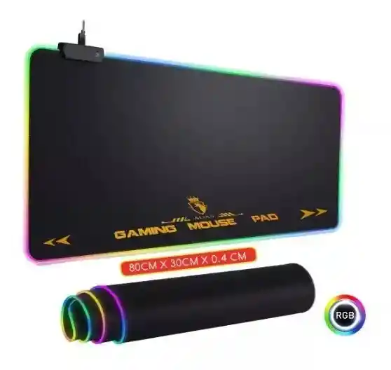 Mouse Pad Gamer Rgb Xl Aoas S4000 Waterproof 80x30cm 4mm Usb Color Negro