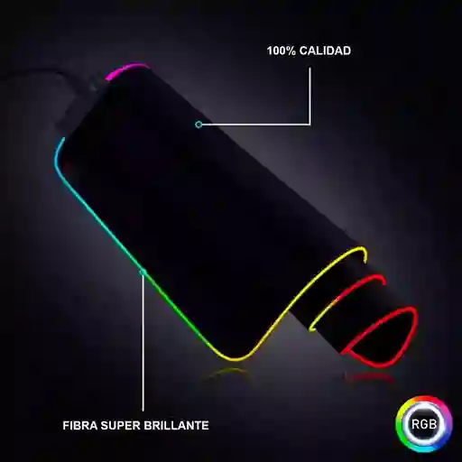 Mouse Pad Gamer Rgb Xl Aoas S4000 Waterproof 80x30cm 4mm Usb Color Negro