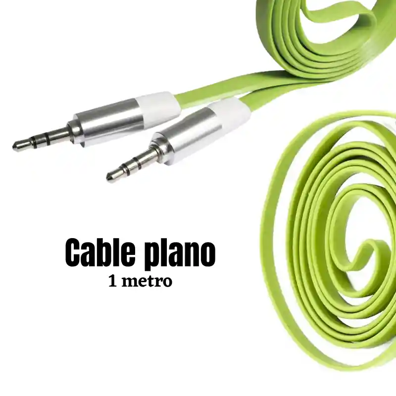 Cable Auxiliar Plano 1 Metro – Jack 3.5 Mm A 3.5 Mm