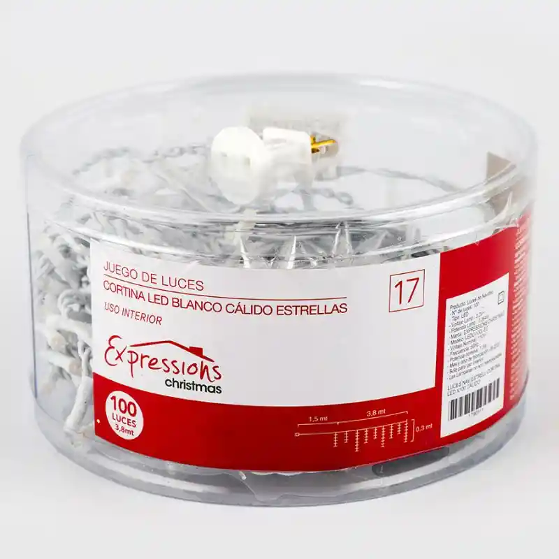 Luces X100 Led Exp Christmas Ledc-100l Cortina L-calida
