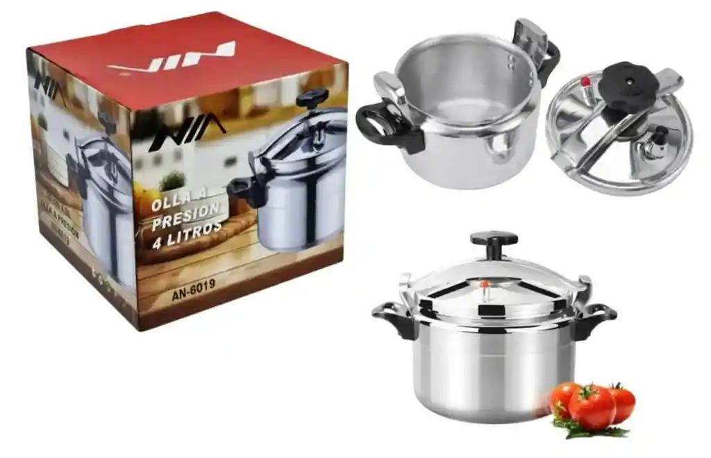 Olla A Presion Pitadora 4 Litros Tapa Bloqueo Facil